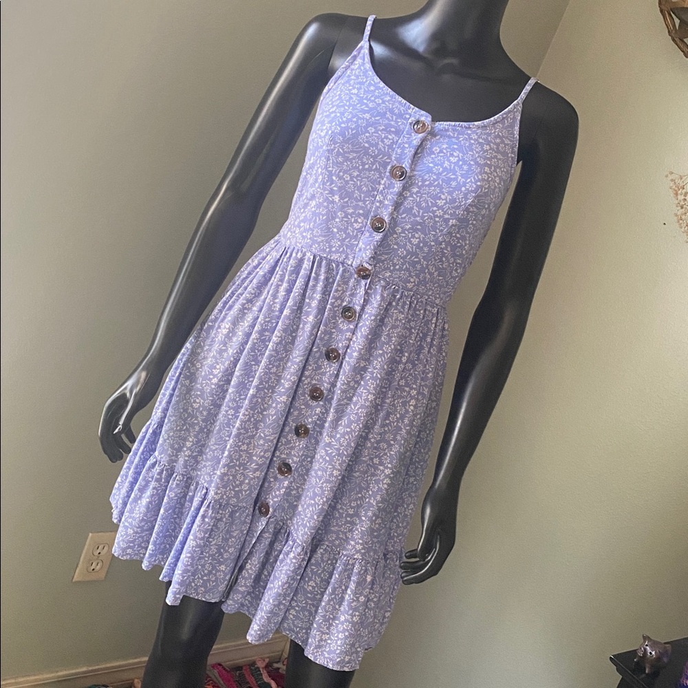 Japna Light Blue Floral Midi Dress with Pockets!